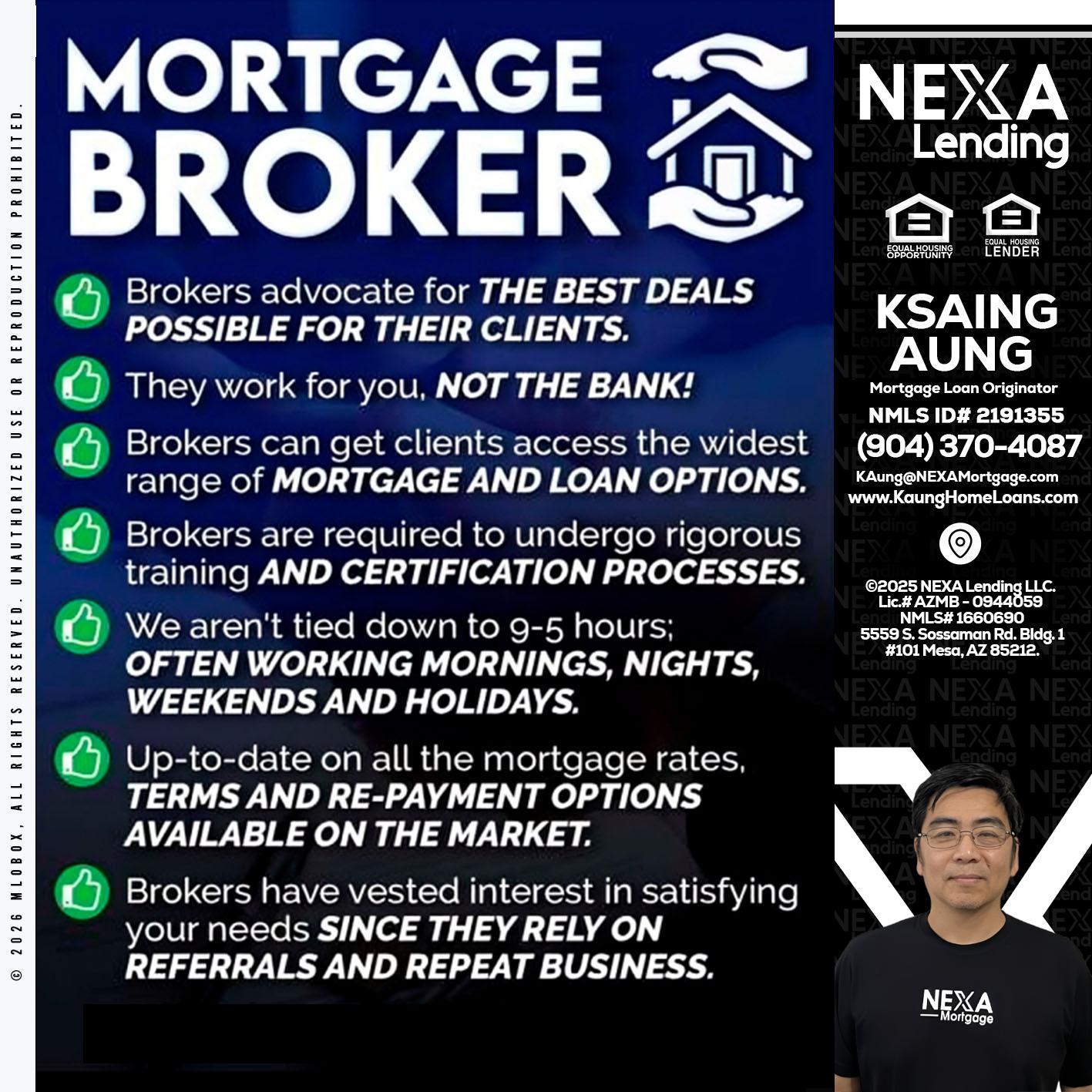 MORTGAGE BROKER - Ksaing Aung -Mortgage Loan Originator