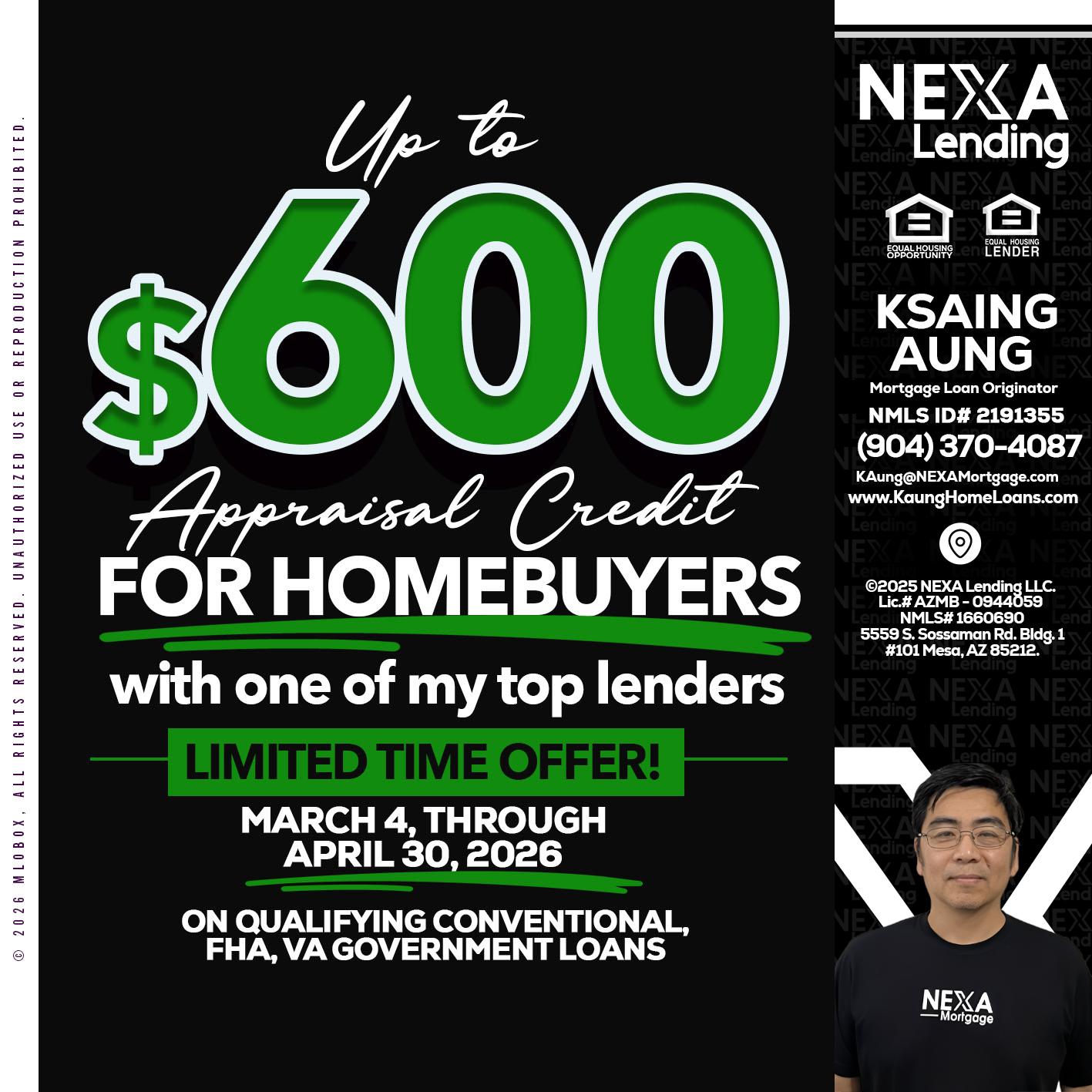 UP TO 600 - Ksaing Aung -Mortgage Loan Originator