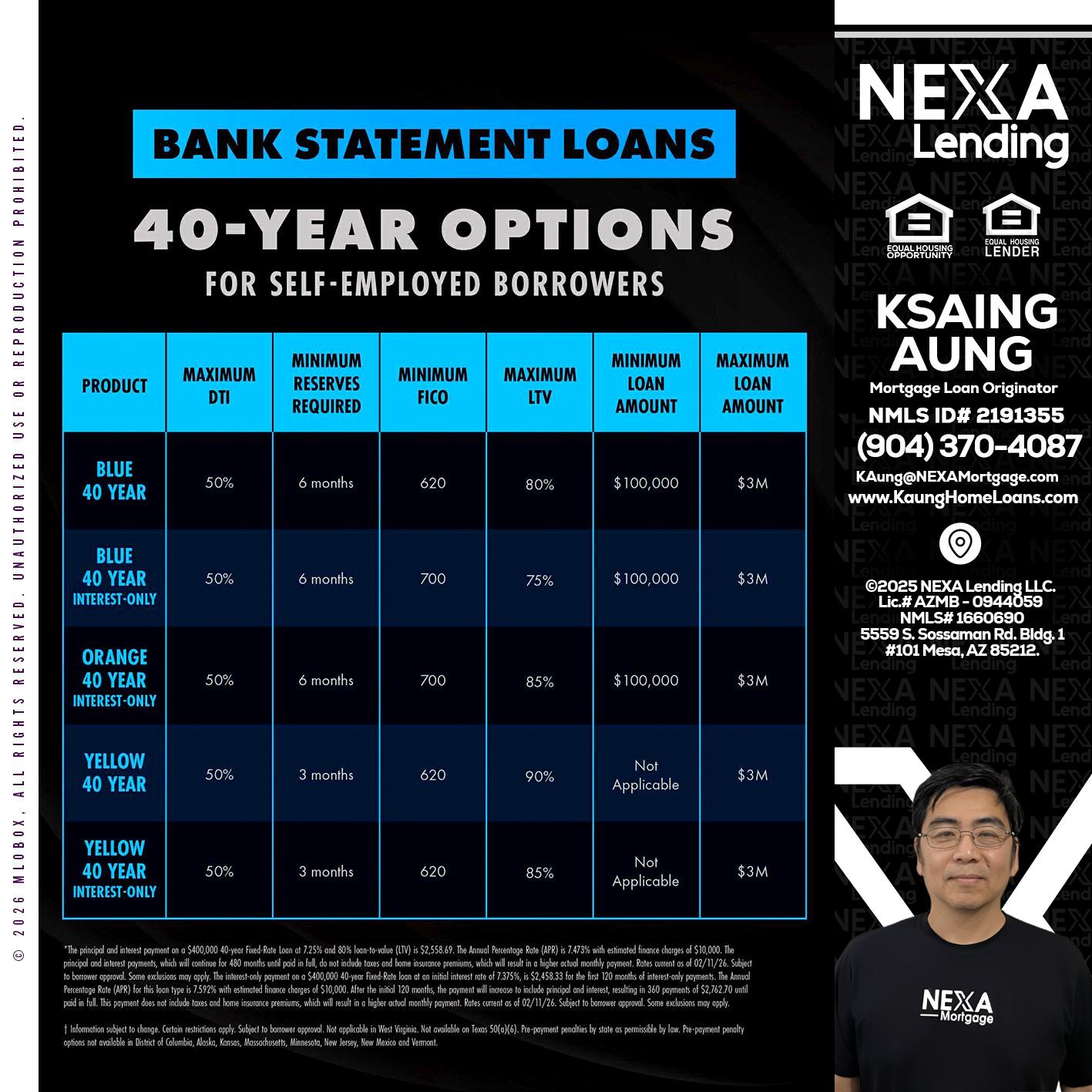 40 YR. OPTIONS - Ksaing Aung -Mortgage Loan Originator