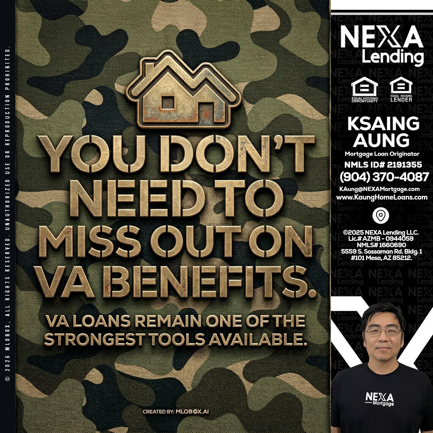 you don't need - Ksaing Aung -Mortgage Loan Originator