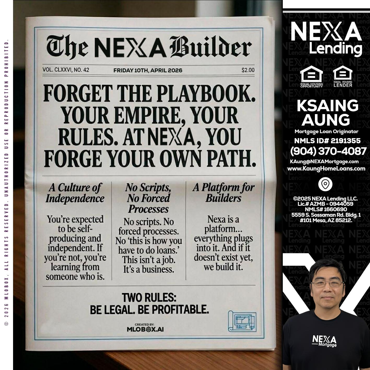 THE NEXA BUILDER - Ksaing Aung -Mortgage Loan Originator
