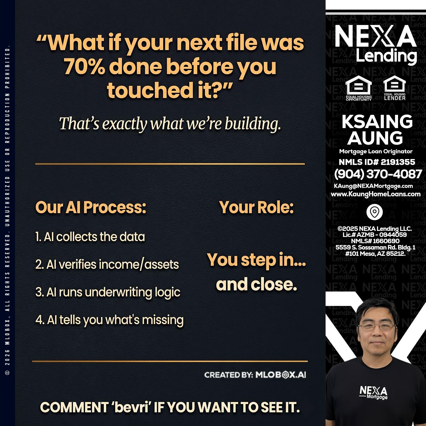 WHAT IF YOUR - Ksaing Aung -Mortgage Loan Originator