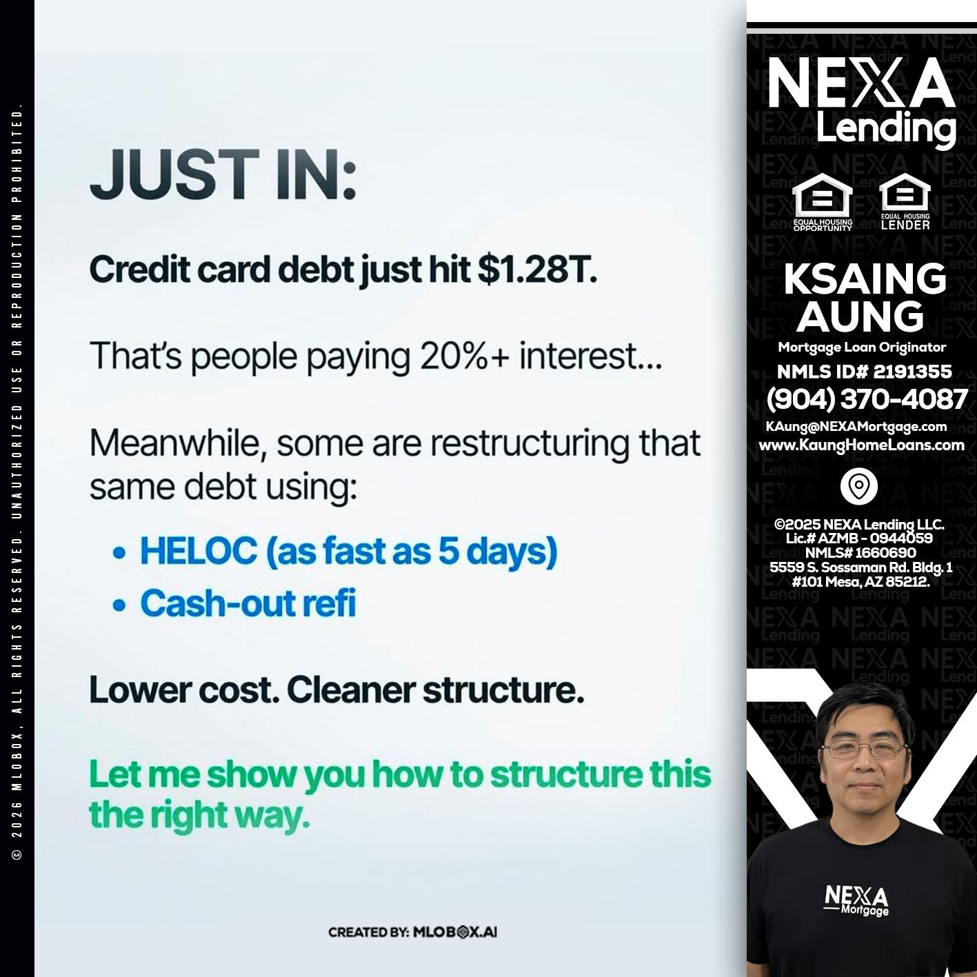 JUST IN - Ksaing Aung -Mortgage Loan Originator