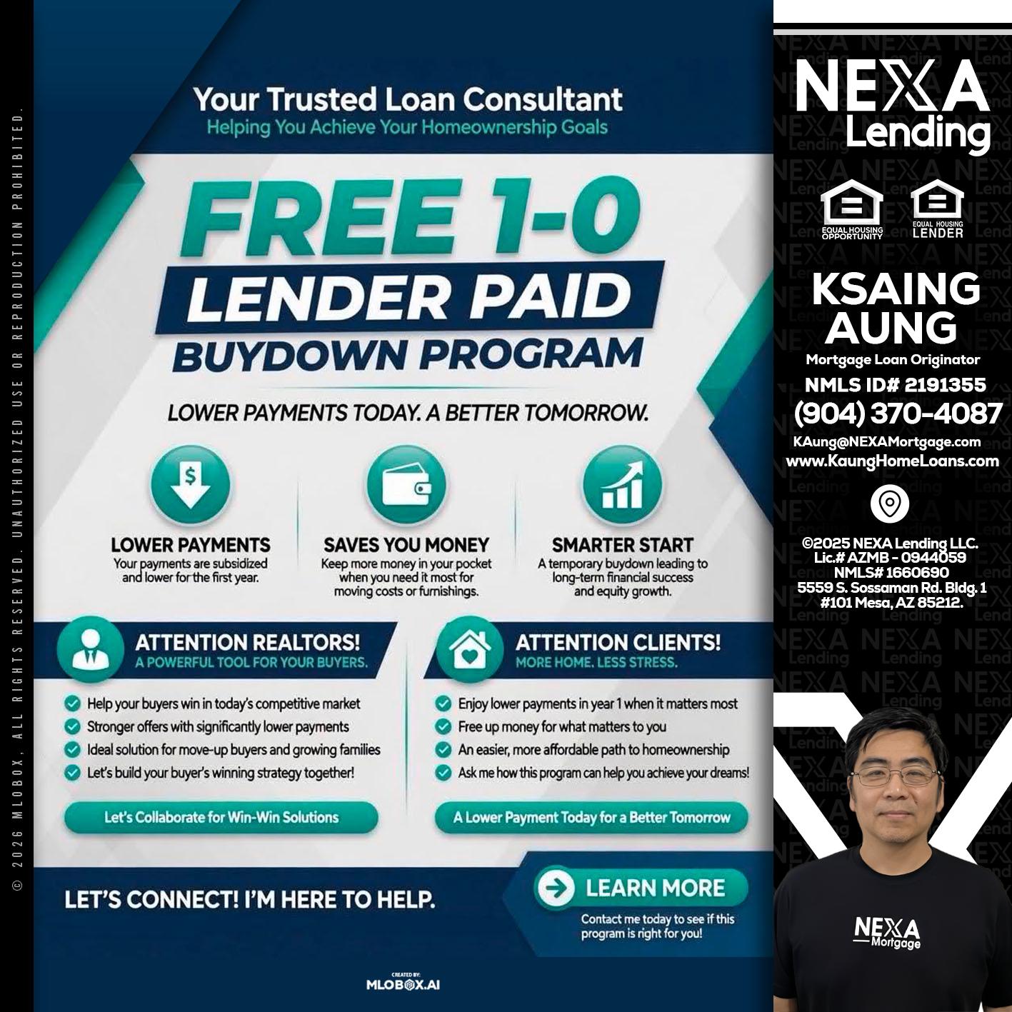FREE 1-0 - Ksaing Aung -Mortgage Loan Originator