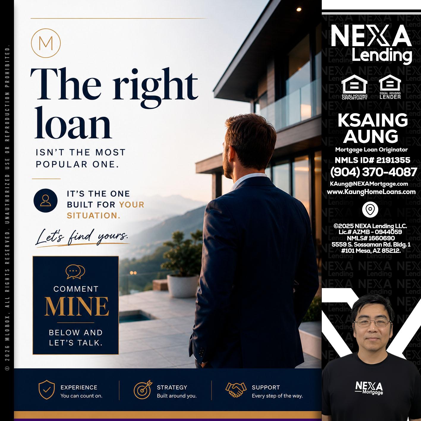 THE RIGHT LOAN - Ksaing Aung -Mortgage Loan Originator