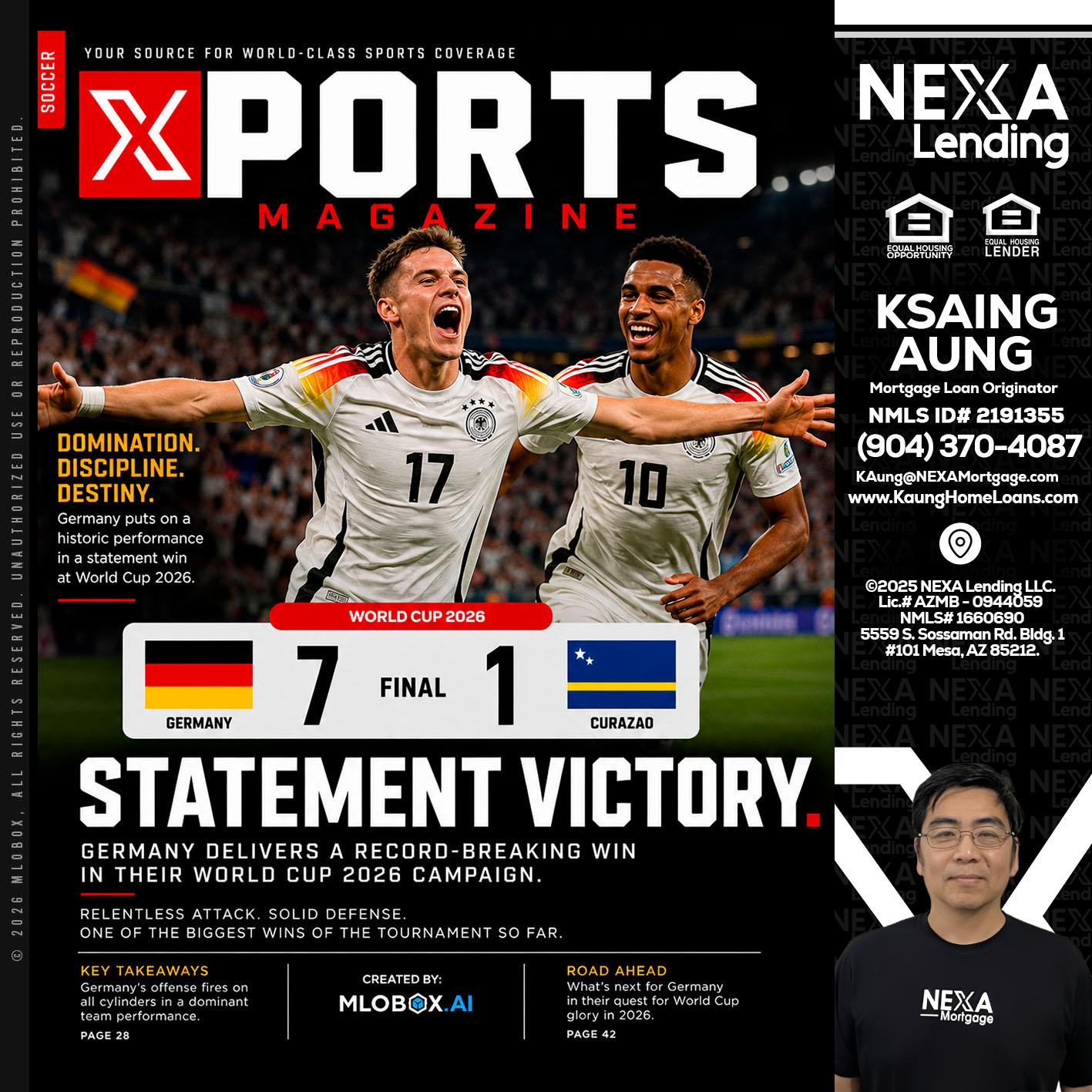 GERMANY VS CURASSAO (7-1) - Ksaing Aung -Mortgage Loan Originator