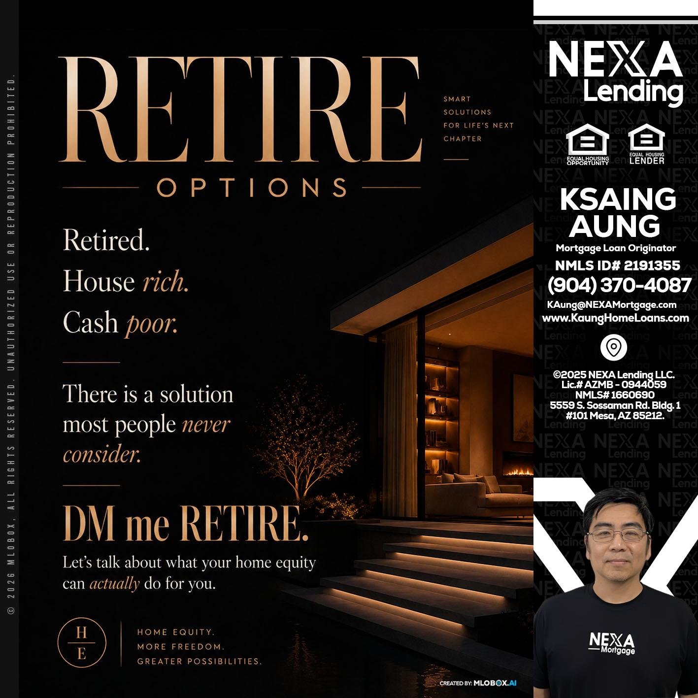 RETIRE LOANS - Ksaing Aung -Mortgage Loan Originator