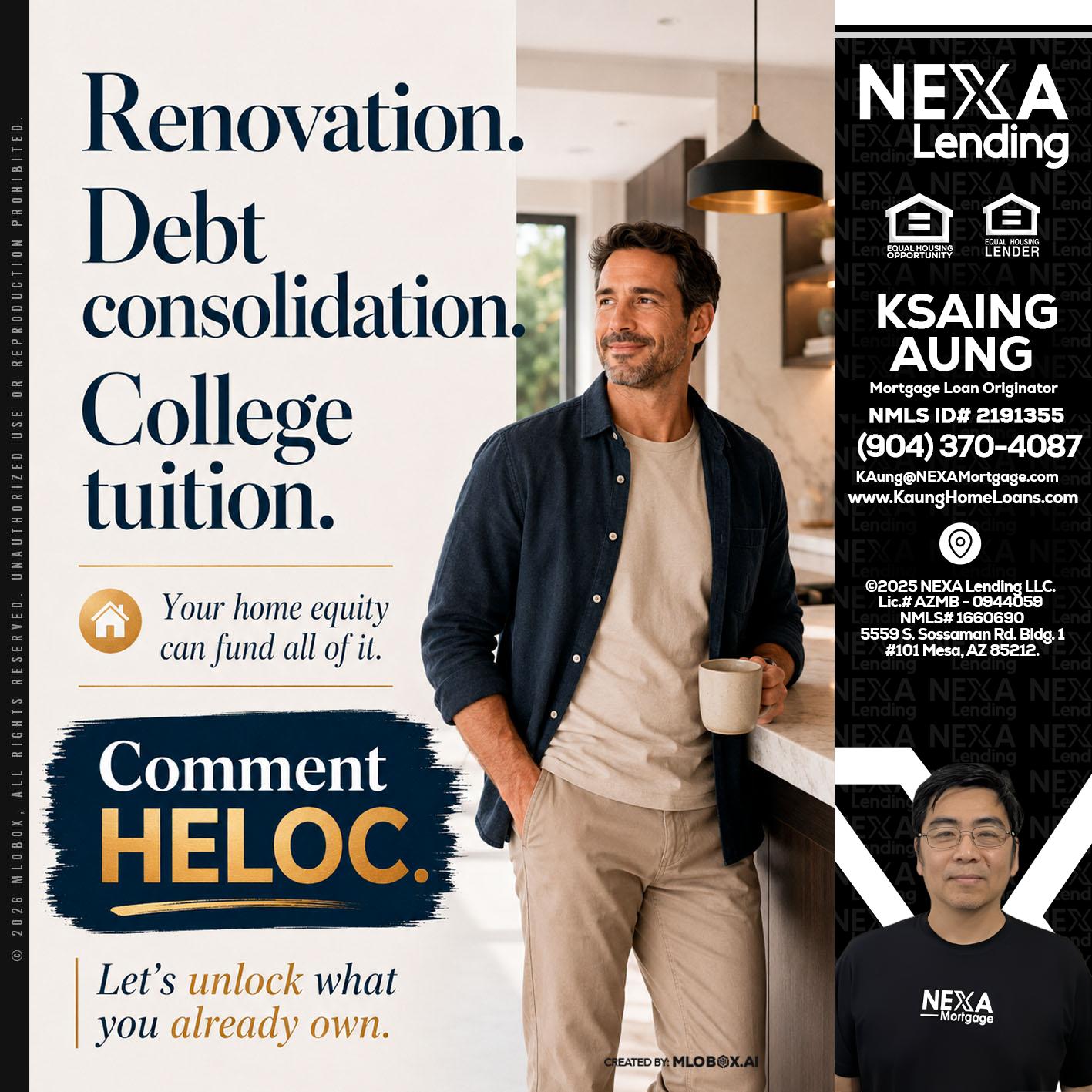 RENOVATION DEBT - Ksaing Aung -Mortgage Loan Originator