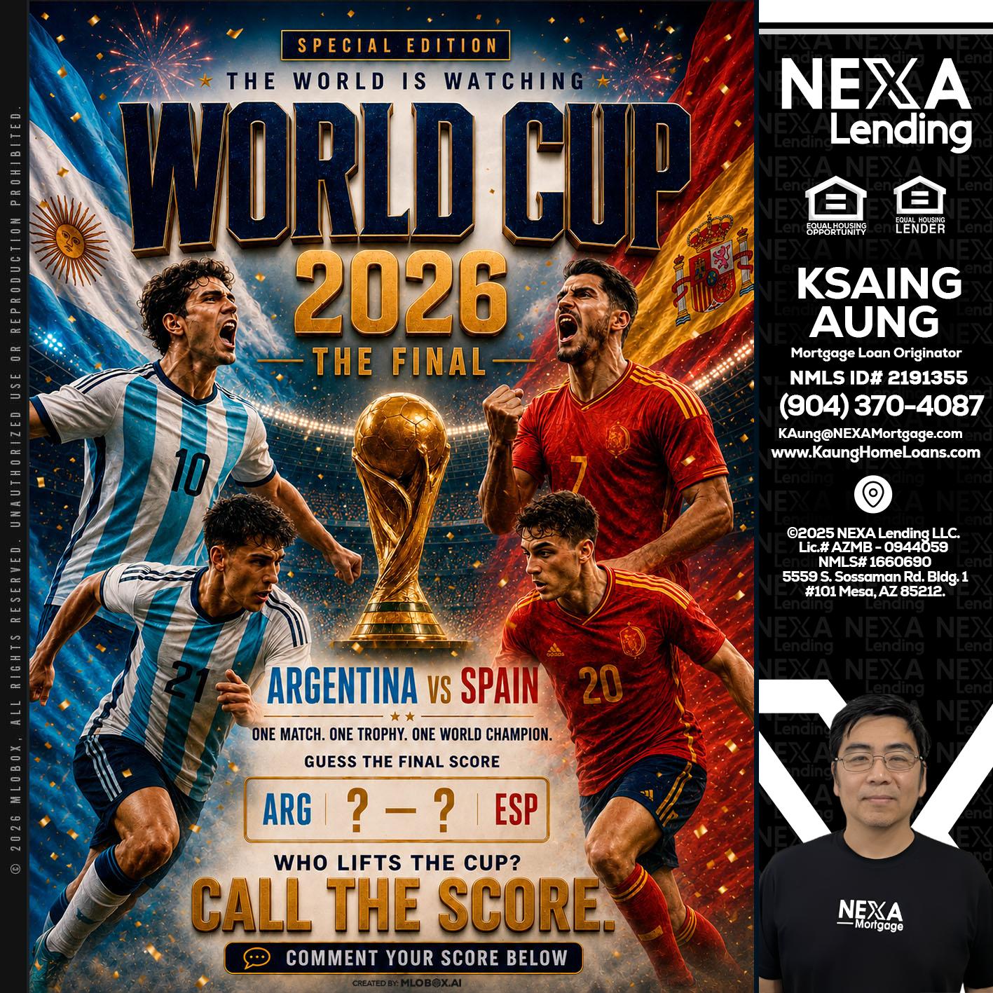 World Cup 2026 finals - Ksaing Aung -Mortgage Loan Originator