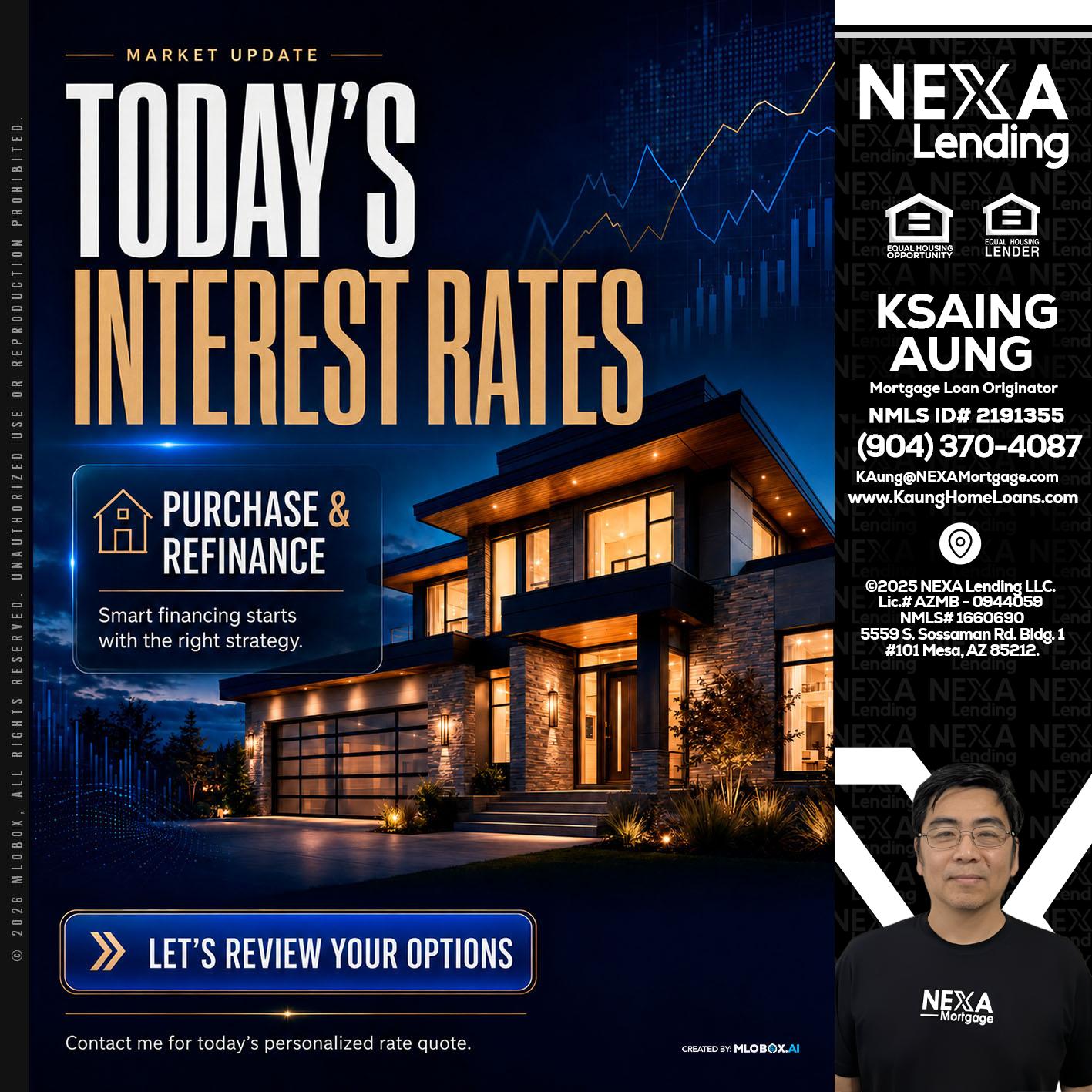TODAYS RATES - Ksaing Aung -Mortgage Loan Originator
