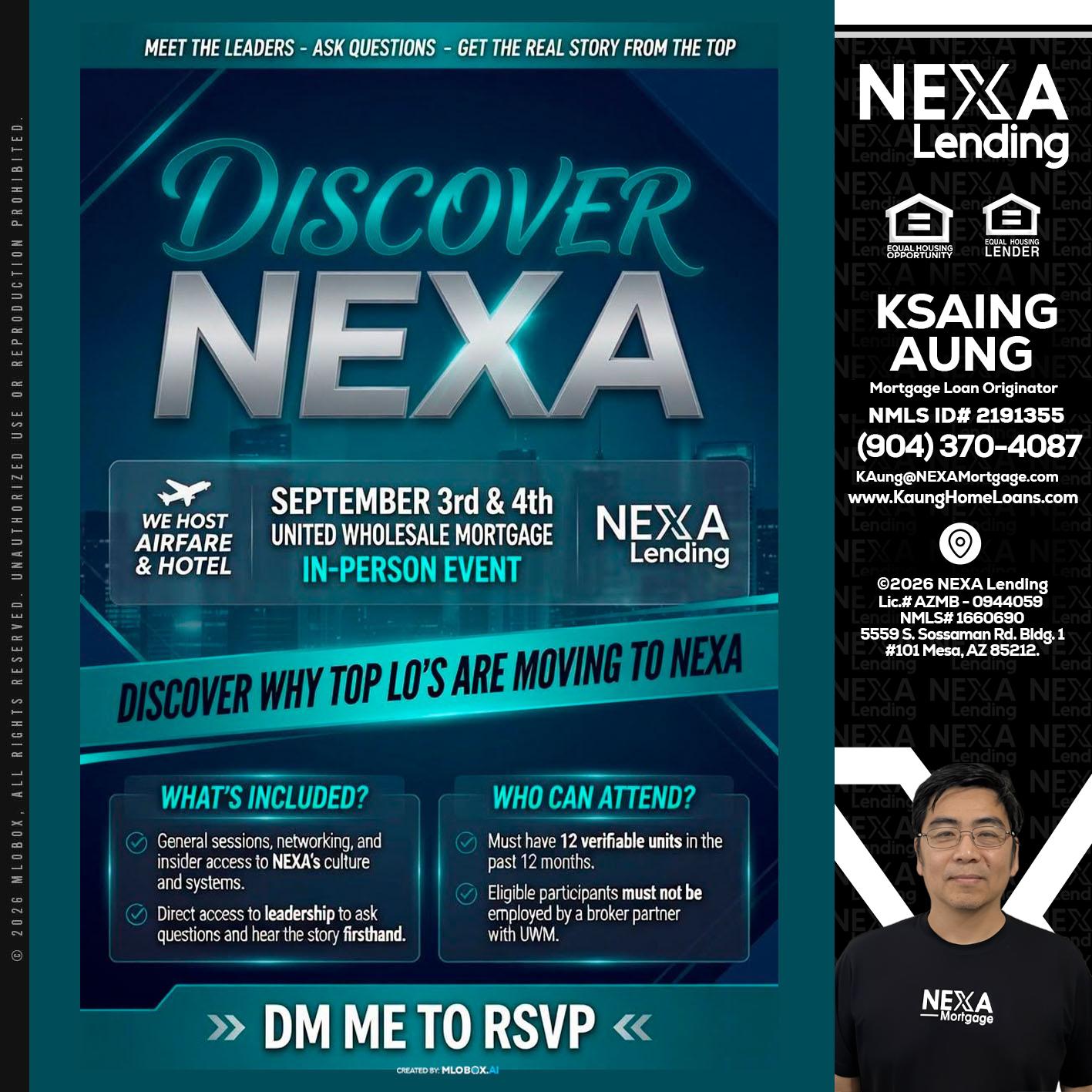 DISCOVER NEXA - Ksaing Aung -Mortgage Loan Originator
