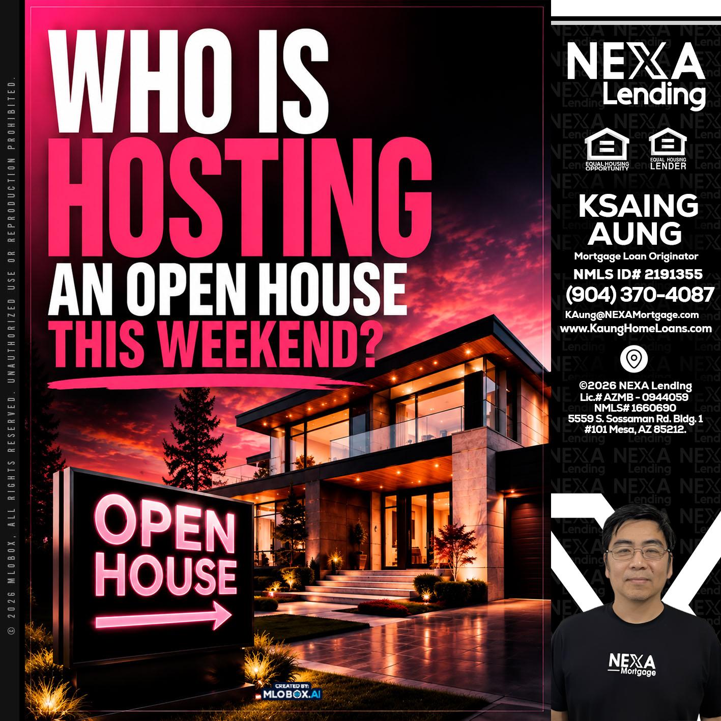 who's is hosting - Ksaing Aung -Mortgage Loan Originator