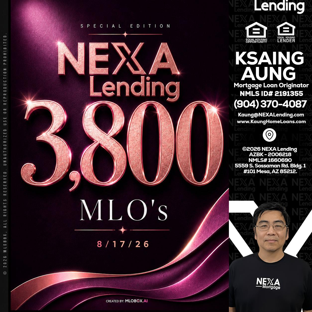3800 MLOs - Ksaing Aung -Mortgage Loan Originator