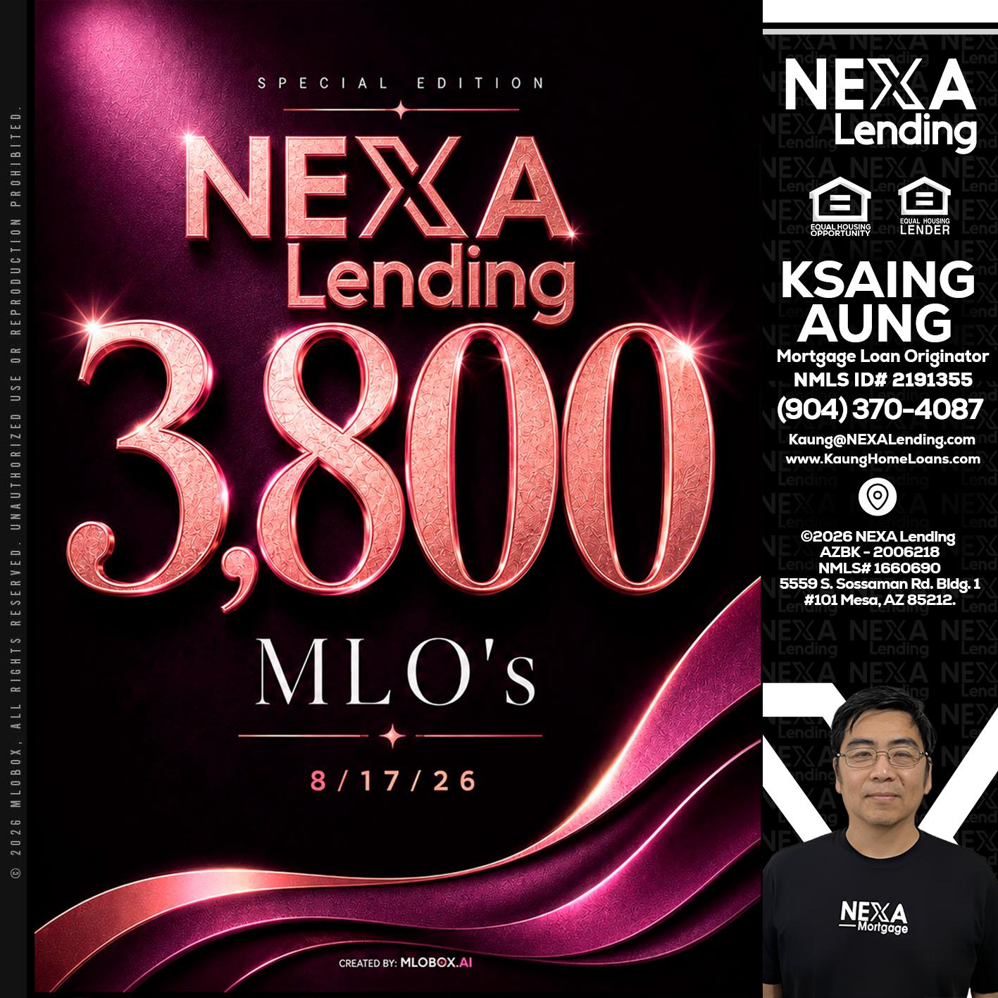 3800 MLOs - Ksaing Aung -Mortgage Loan Originator