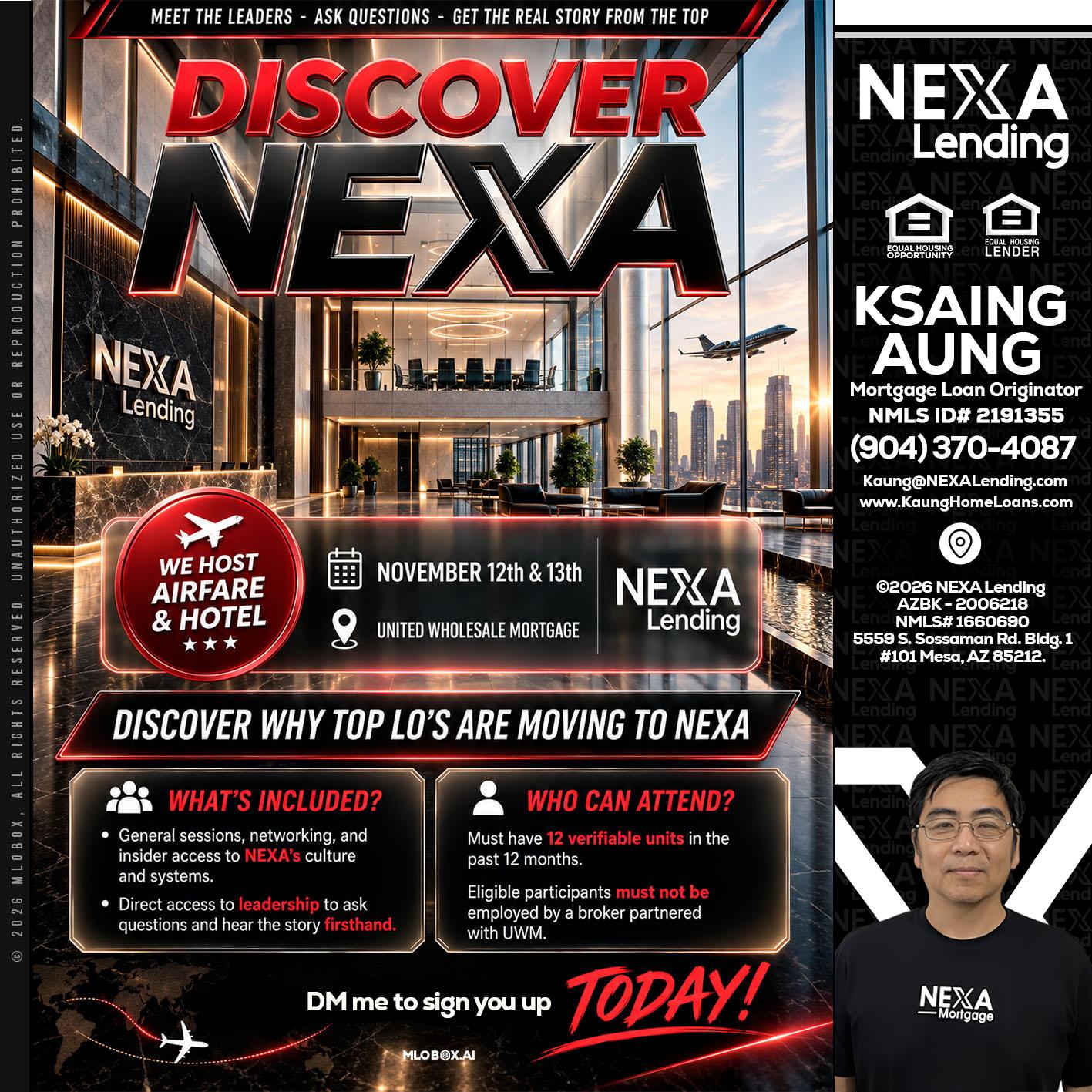 DISCOVER NEXA - Ksaing Aung -Mortgage Loan Originator